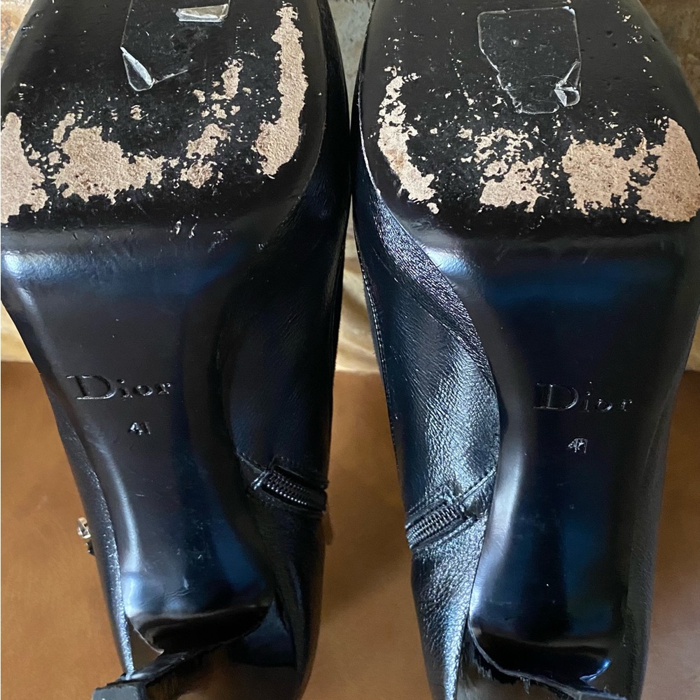 Christian Dior Suede with Embroidered Detail Black Booties 10.5 - Picture 7 of 16